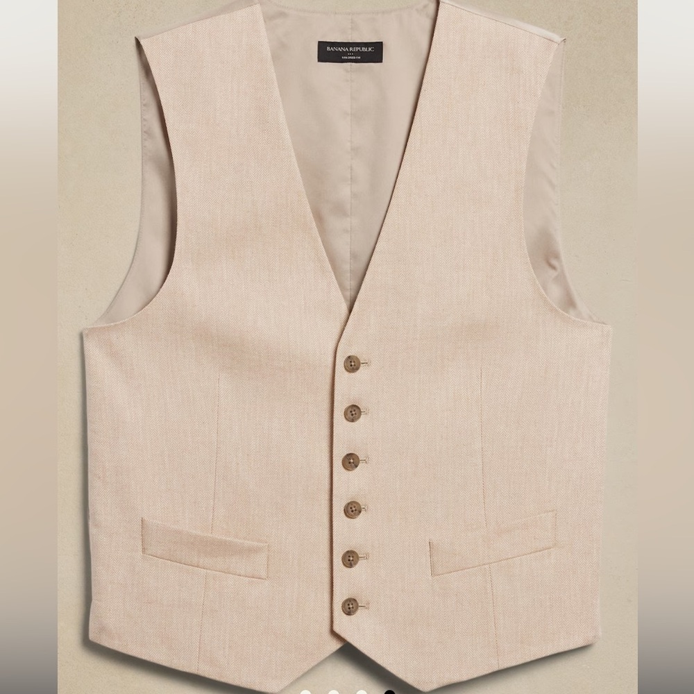 NWT BANANA REPUBLIC TAILORED-FIT LINEN-BLEND VEST